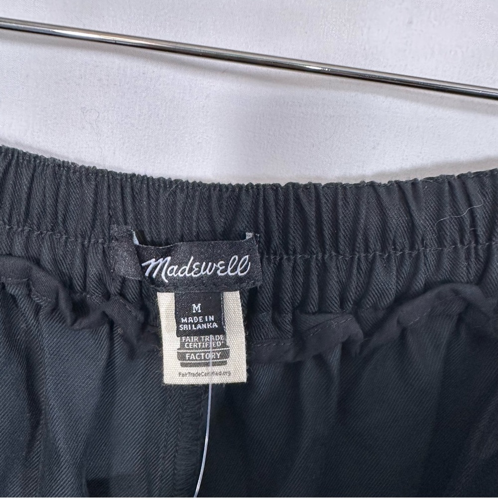 NWT Madewell Pull On Straight Wide Leg Linen Blend Pants in Drapey Twill Black - Picture 10 of 13